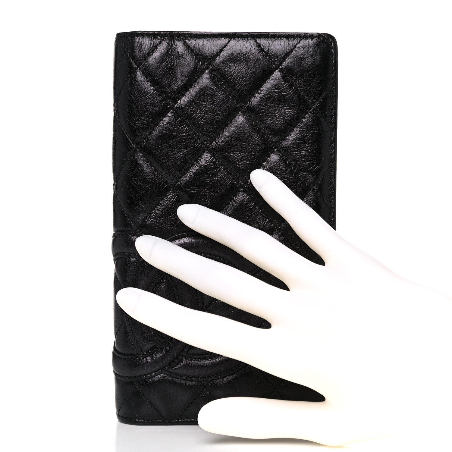 Chanel Aged Calfskin Quilted Cambon Yen Wallet Black 3 of 17