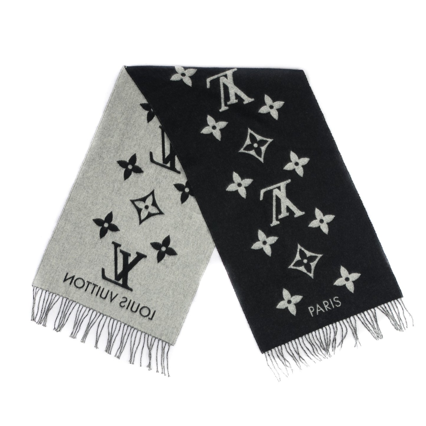 Cashmere Monogram Reykjavik Scarf Black