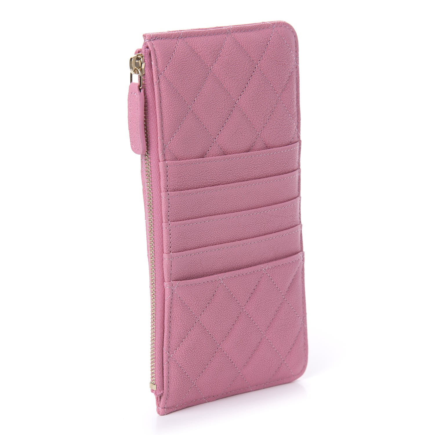 Chanel Caviar Quilted Boy Flat Wallet Pouch Pink 3 of 10