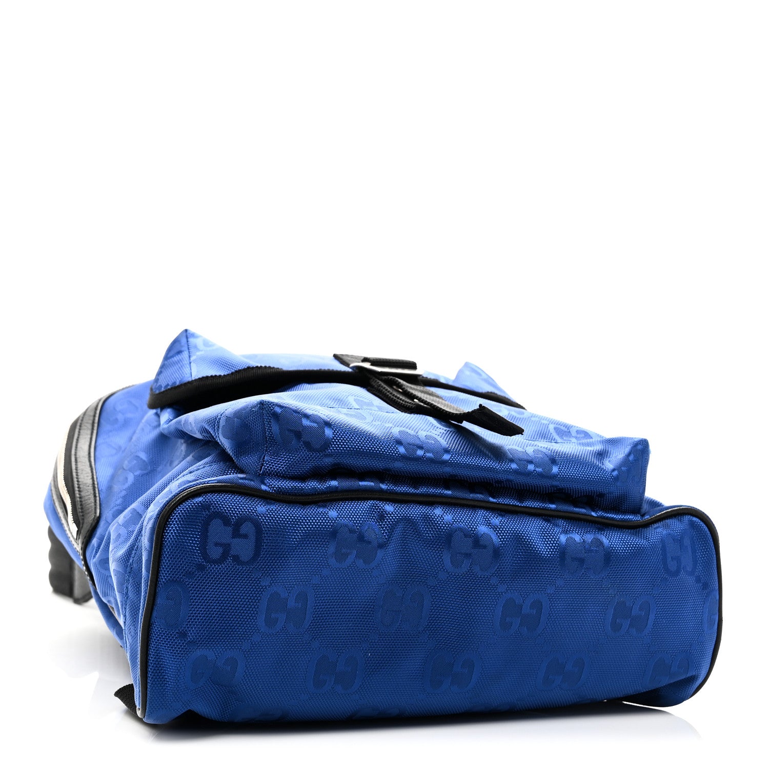 Gucci Econyl Nylon Monogram Off The Grid Backpack Guilted Blue Black 4 of 11