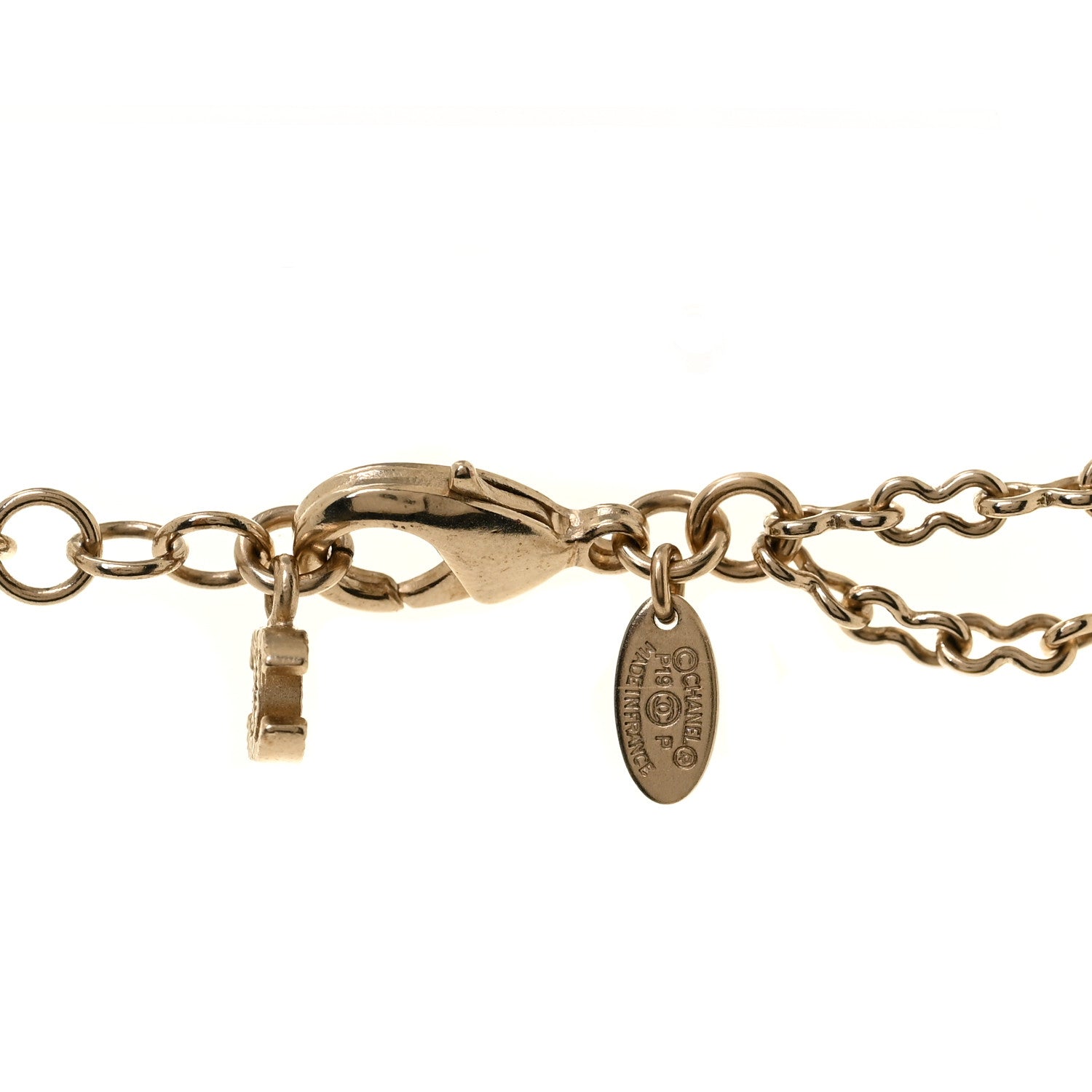 Chanel Enamel Bead Logo Necklace Gold Multicolor 4 of 5