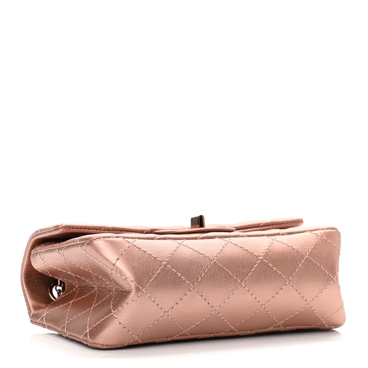 Metallic Grained Calfskin Quilted 2.55 Reissue Mini Flap Copper Pink