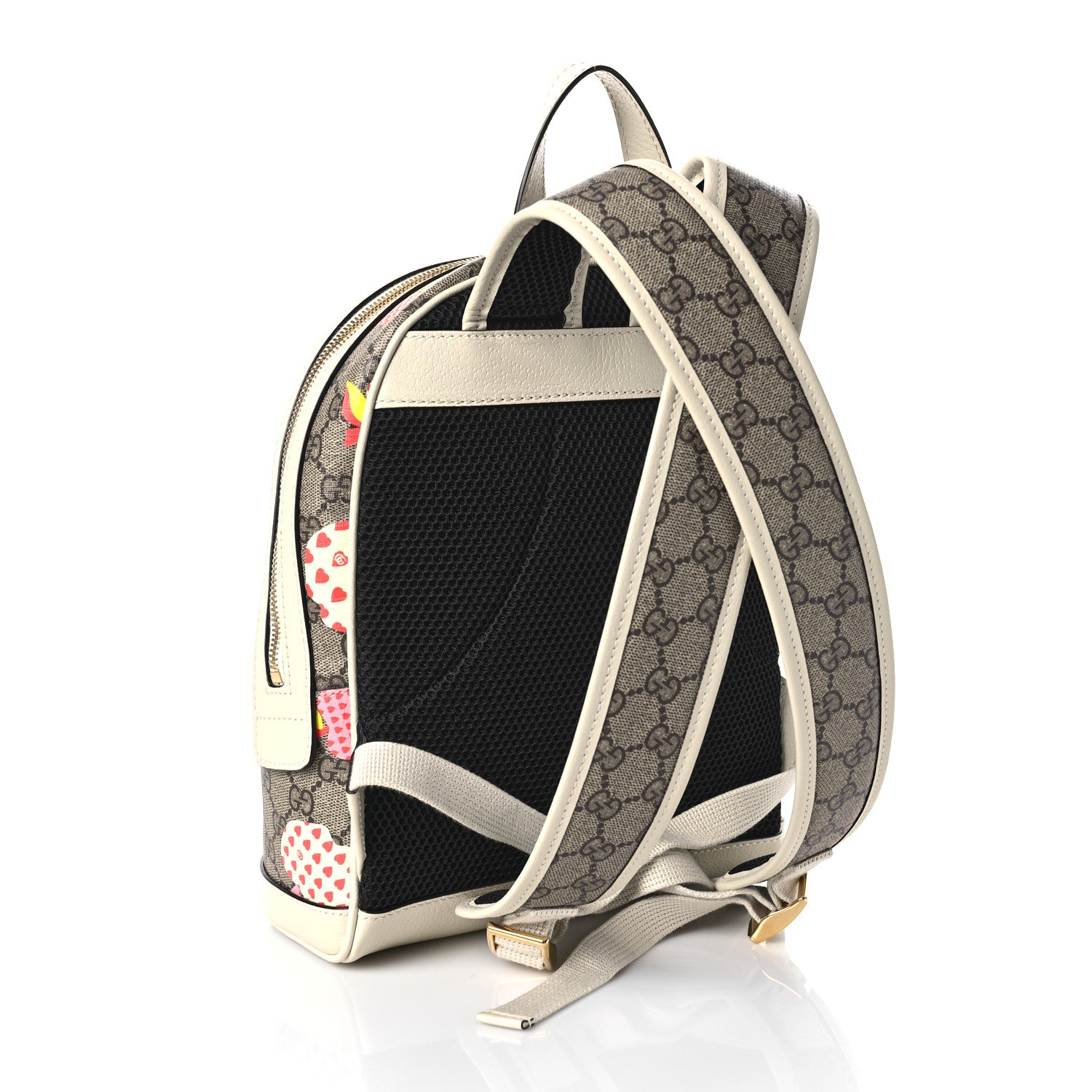 Gucci GG Supreme Monogram Les Pommes Small Retro Interlocking G Dome Backpack Beige Multicolor Mystic White 3 of 9