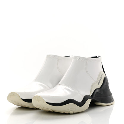 Fendi Vernice High-Tech Womens FFluid Zip Up Sneakers 40 White Black 3 of 11