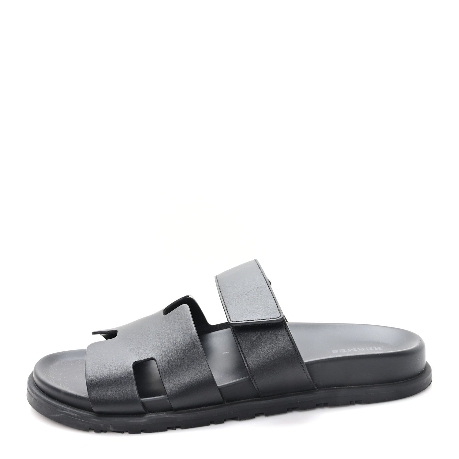 Hermes Calfskin Womens Chypre Sandals 41 Black 1 of 10