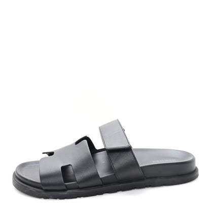 Hermes Calfskin Womens Chypre Sandals 41 Black 1 of 10