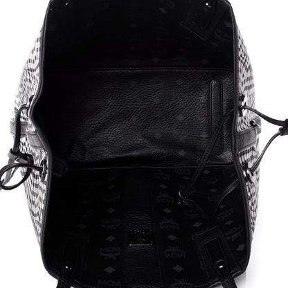 MCM Visetos Medium Liz Reversible Shopper Tote Black 10 of 17