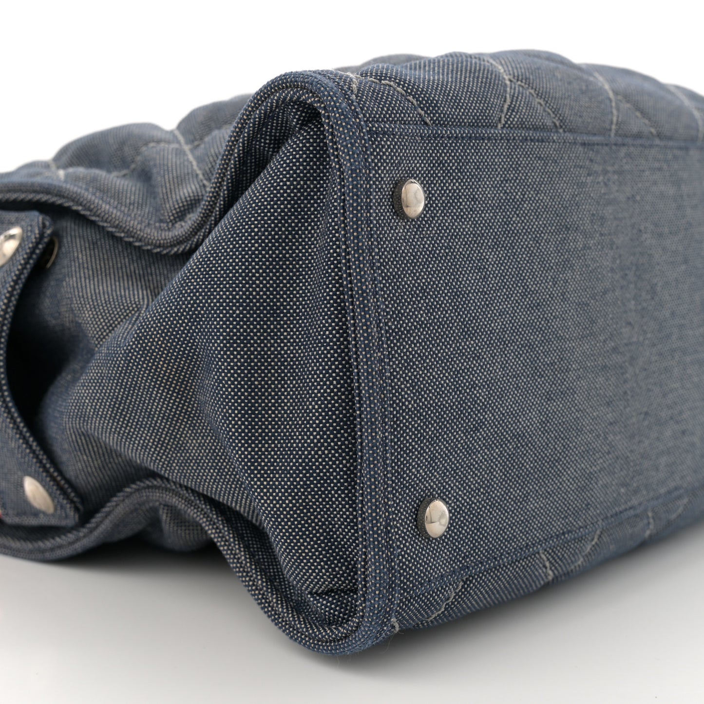 Denim Quilted CC Tote Bag Blue