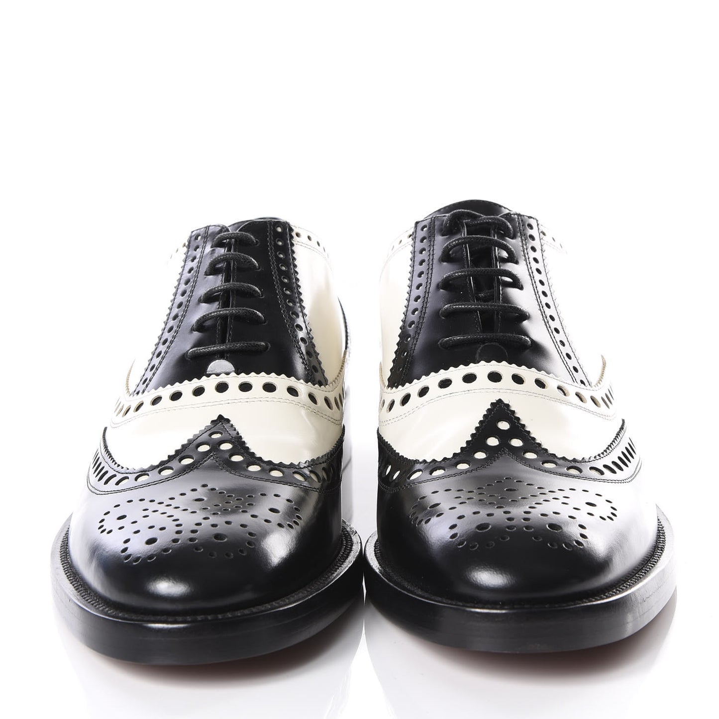 Calfskin Diorunit Oxford Flats 38.5 Black White