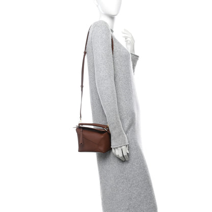 Loewe X SUNA FUJITA Satin Calfskin Mini Hamster Puzzle Edge Bag Havana 2 of 11
