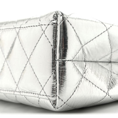 Chanel Metallic Aged Calfskin Quilted Nano Kelly Shopper Silvery 10 of 14
