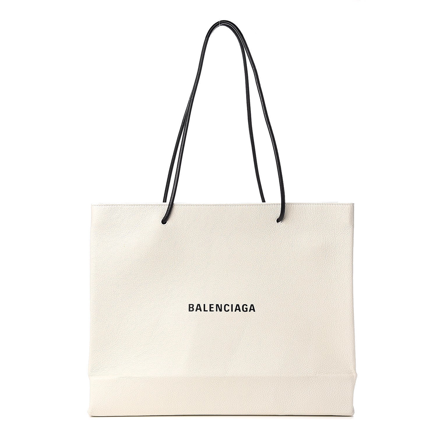 Balenciaga Calfskin Logo Medium Shopping Tote White 1 of 11