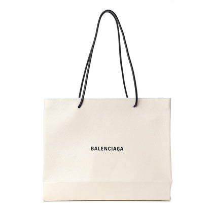 Balenciaga Calfskin Logo Medium Shopping Tote White 1 of 11