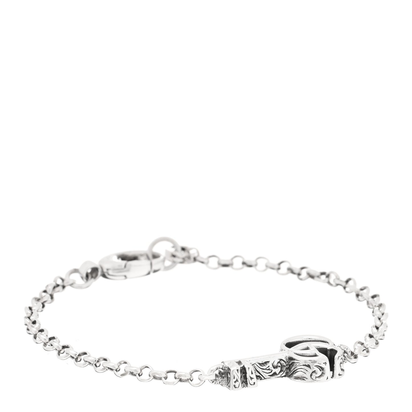 Sterling Silver Double G Key Bracelet