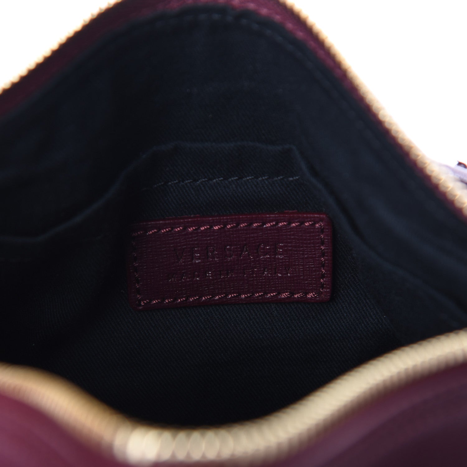 Versace Saffiano Calfskin Palazzo Duffle Bag Burgundy 6 of 9