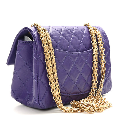 Chanel Aged Calfskin Quilted 2.55 Reissue Mini Flap Purple 3 of 10