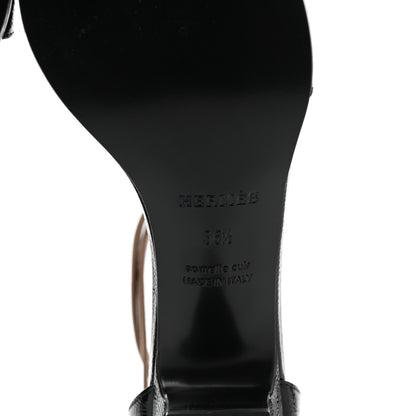 Hermes Calfskin Patent Epsom Manege Sandals 36.5 Black 6 of 8
