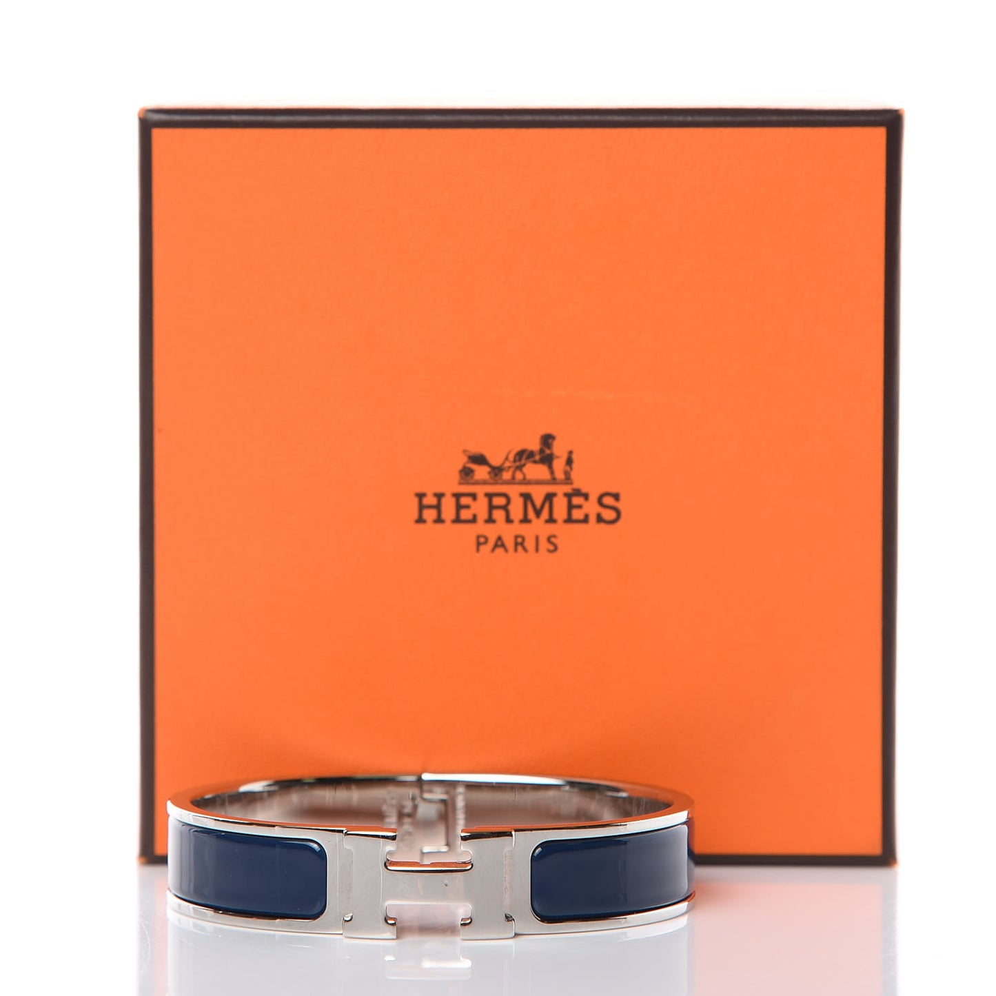 Narrow Enamel Clic Clac H Bracelet PM Bleu Biarritz