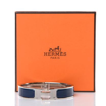 Hermes Narrow Enamel Clic Clac H Bracelet PM Bleu Biarritz 4 of 4