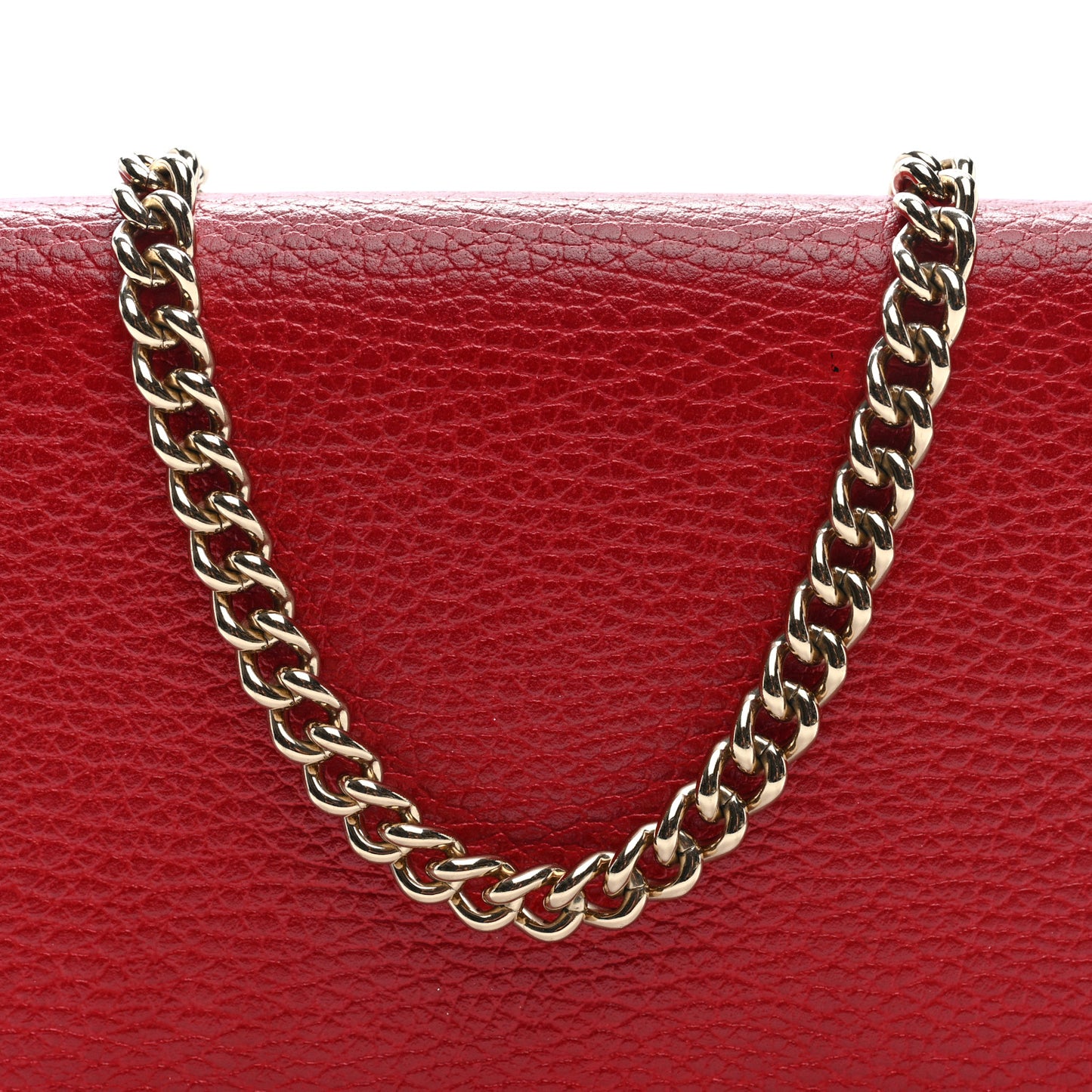 Dollar Calfskin Medium Betty Chain Wallet Red
