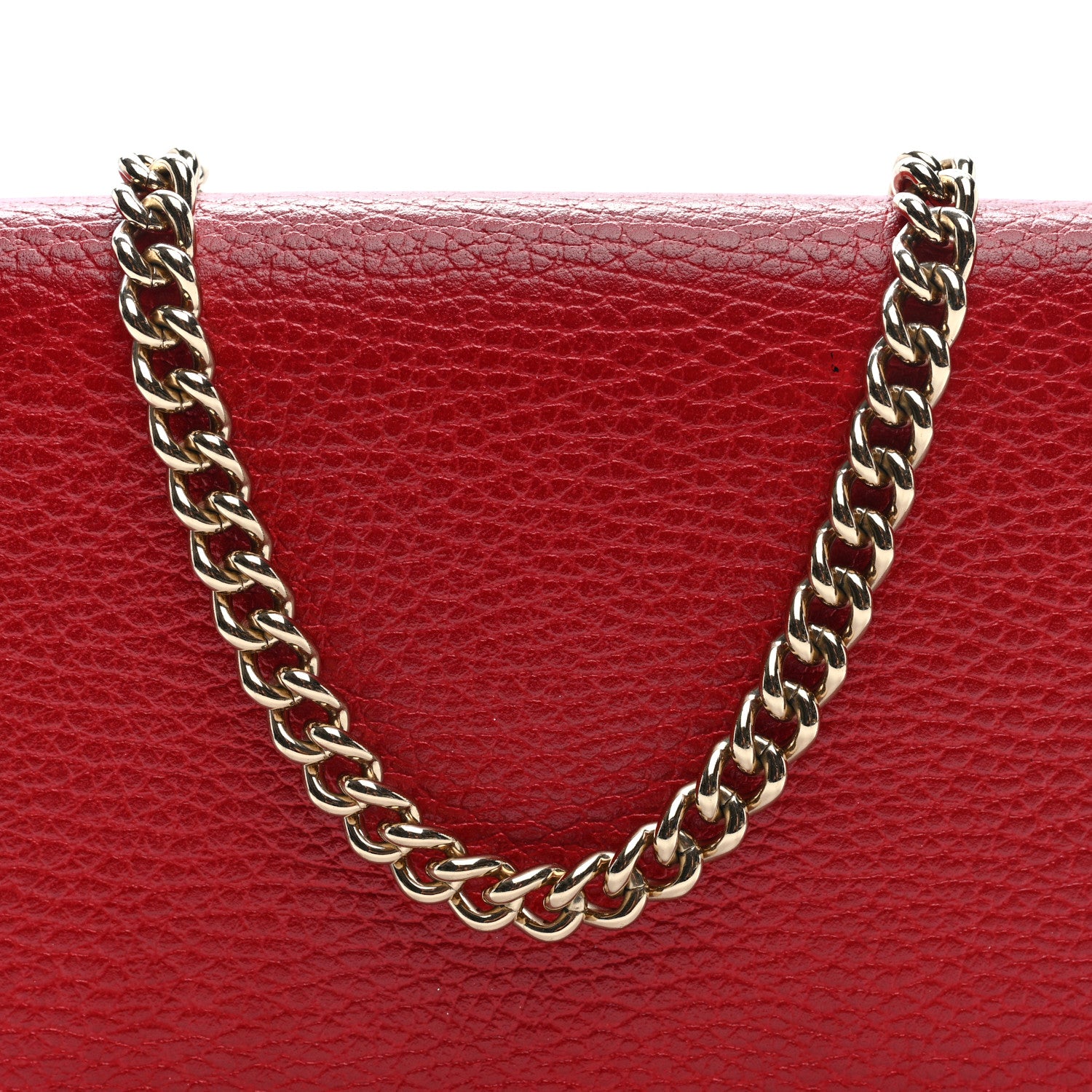 Gucci Dollar Calfskin Medium Betty Chain Wallet Red 7 of 9