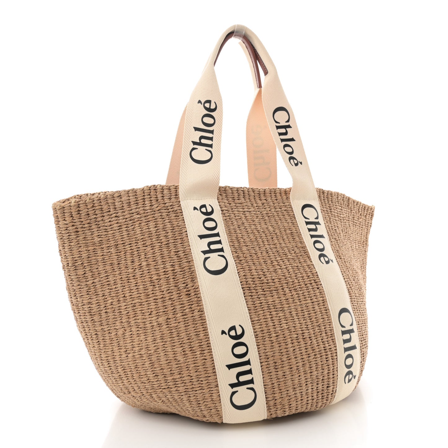Raffia Large Woody Tote White