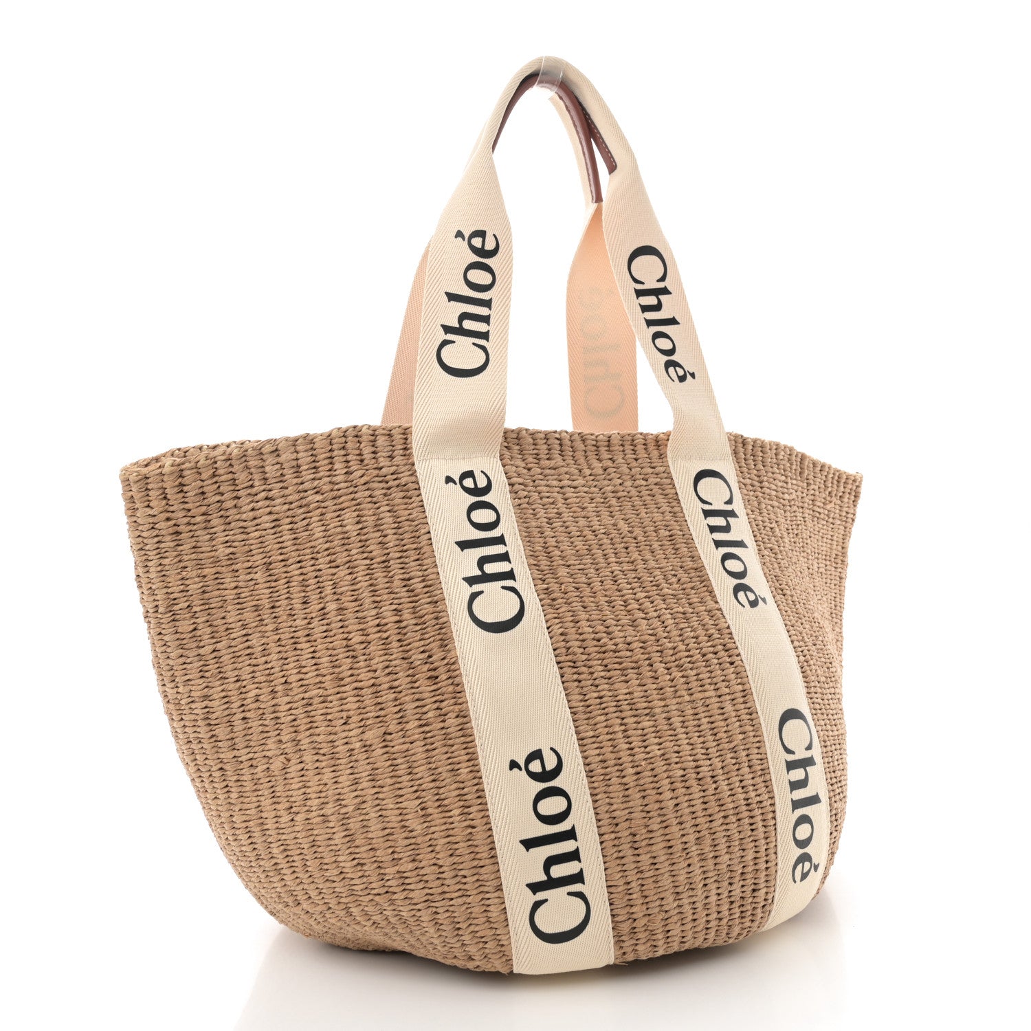Chloe Raffia Large Woody Tote White 3 of 9