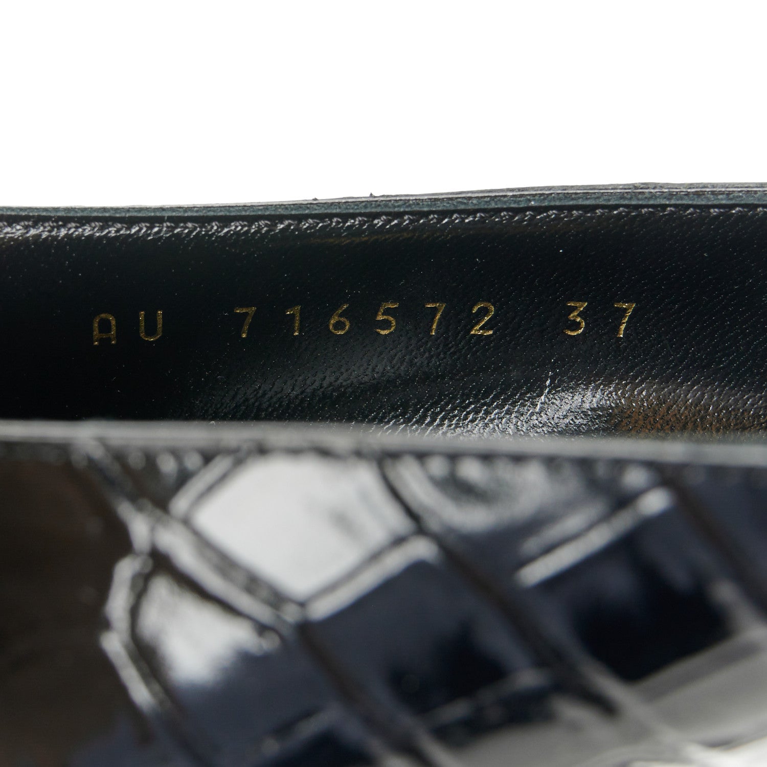 Saint Laurent Calfskin Crocodile Embossed Silvana 110mm Pumps 37 Black 9 of 10