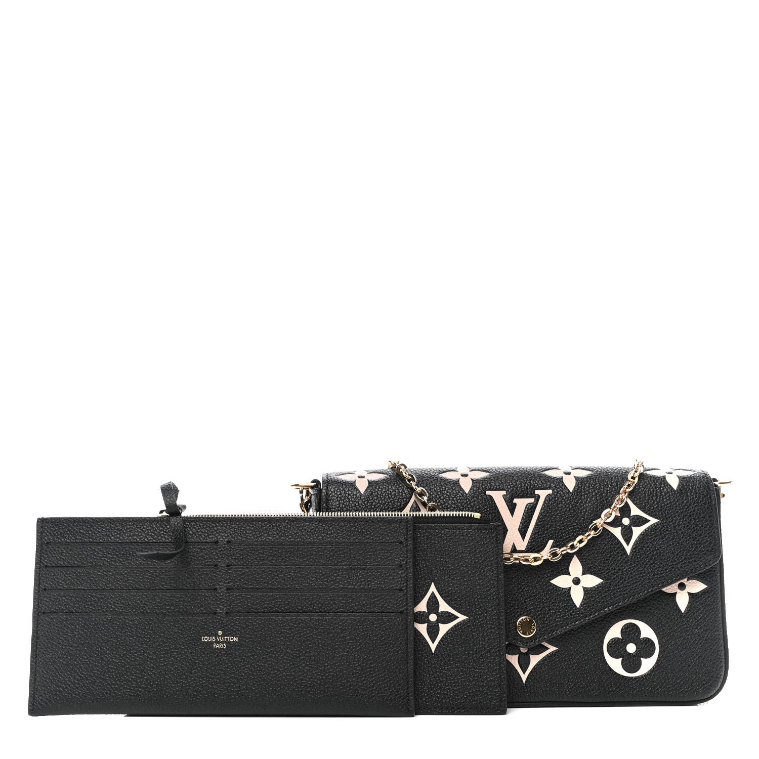 Louis Vuitton Empreinte Monogram Giant Felicie Pochette Black Beige 1 of 4