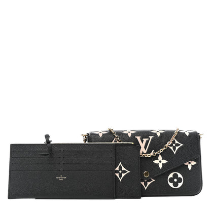 Louis Vuitton Empreinte Monogram Giant Felicie Pochette Black Beige 1 of 4