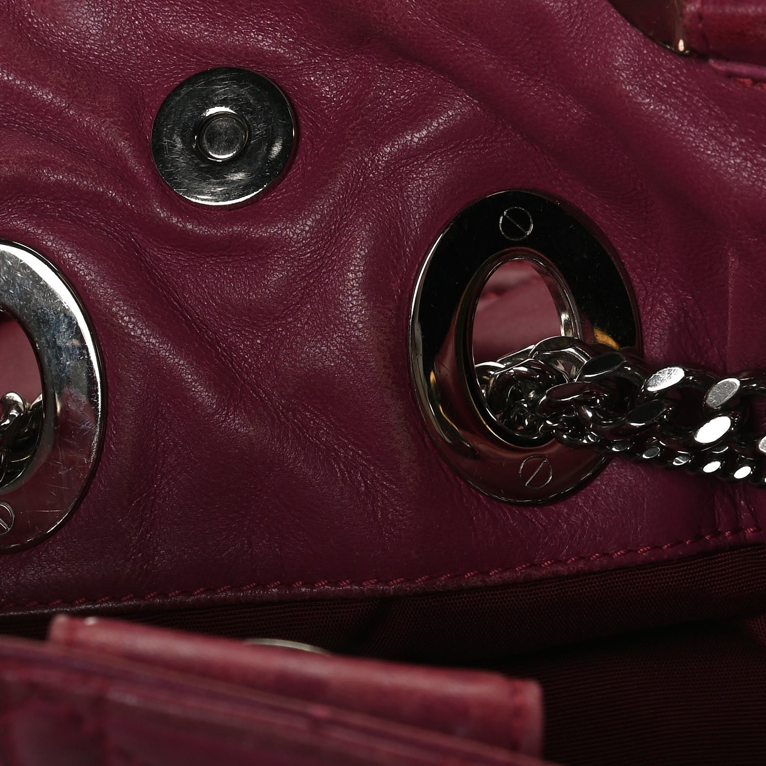 Christian Dior Lambskin Cannage Chri Chri Tote Fuchsia 13 of 24