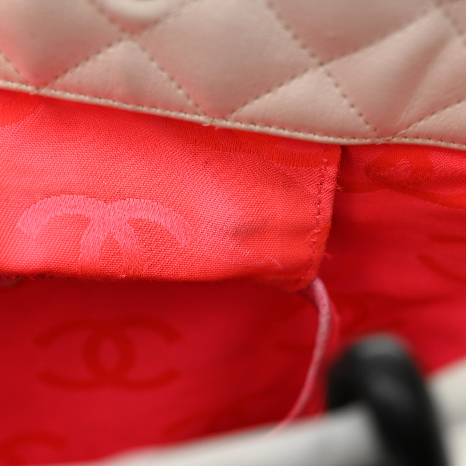 Chanel Calfskin Quilted Medium Cambon Tote White Black 12 of 15