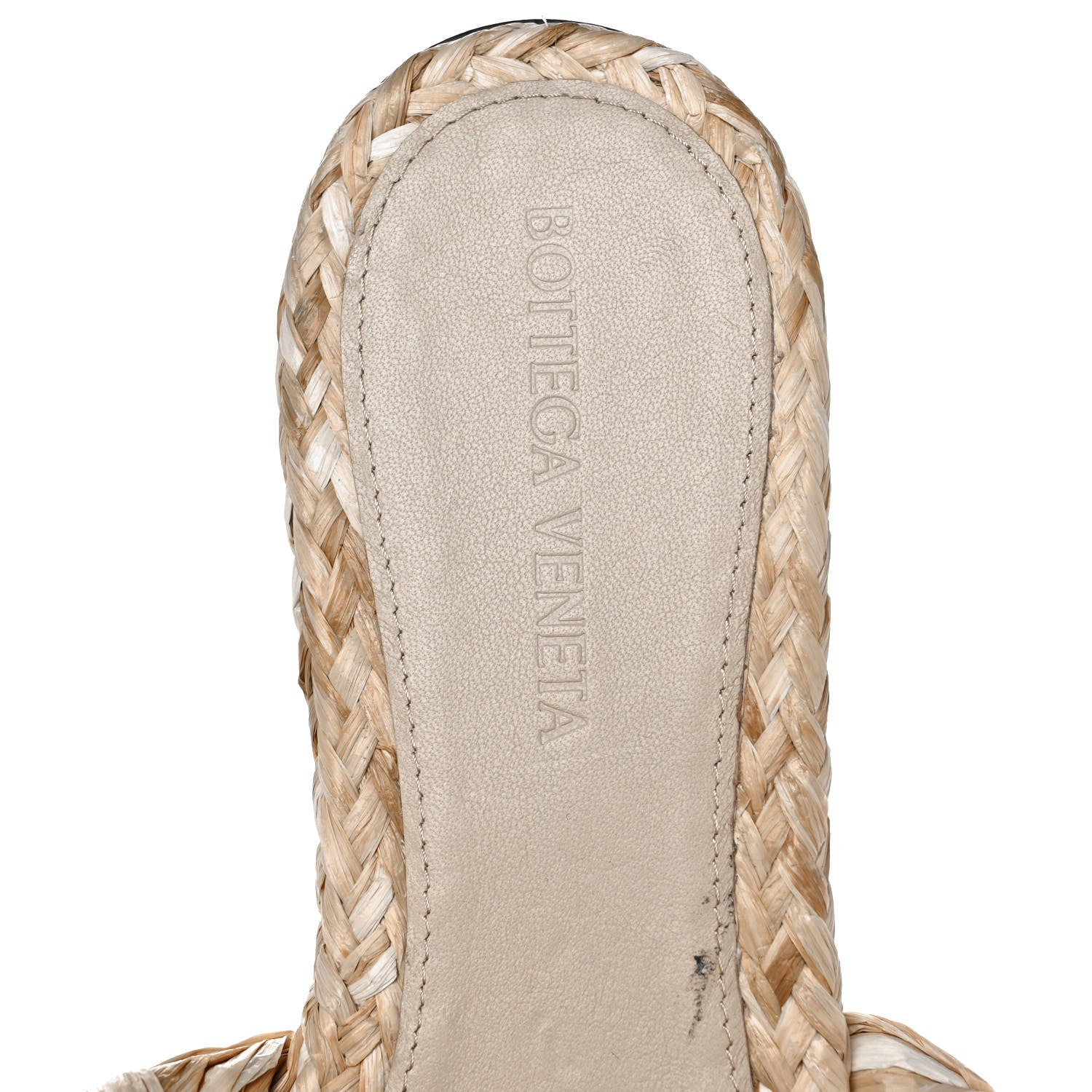 Bottega Veneta Raffia Twisted Intrecciato Stretch Flat Sandals 36.5 Macadamia 7 of 7