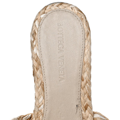 Bottega Veneta Raffia Twisted Intrecciato Stretch Flat Sandals 36.5 Macadamia 7 of 7
