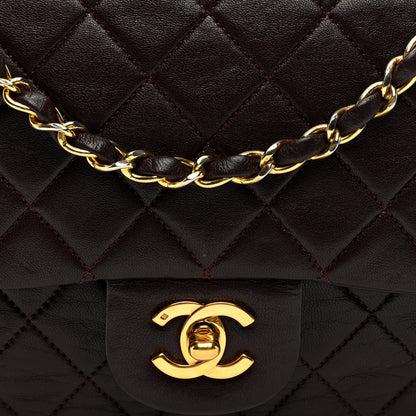 Chanel Lambskin Quilted Medium Double Flap Dark Brown 8 of 10