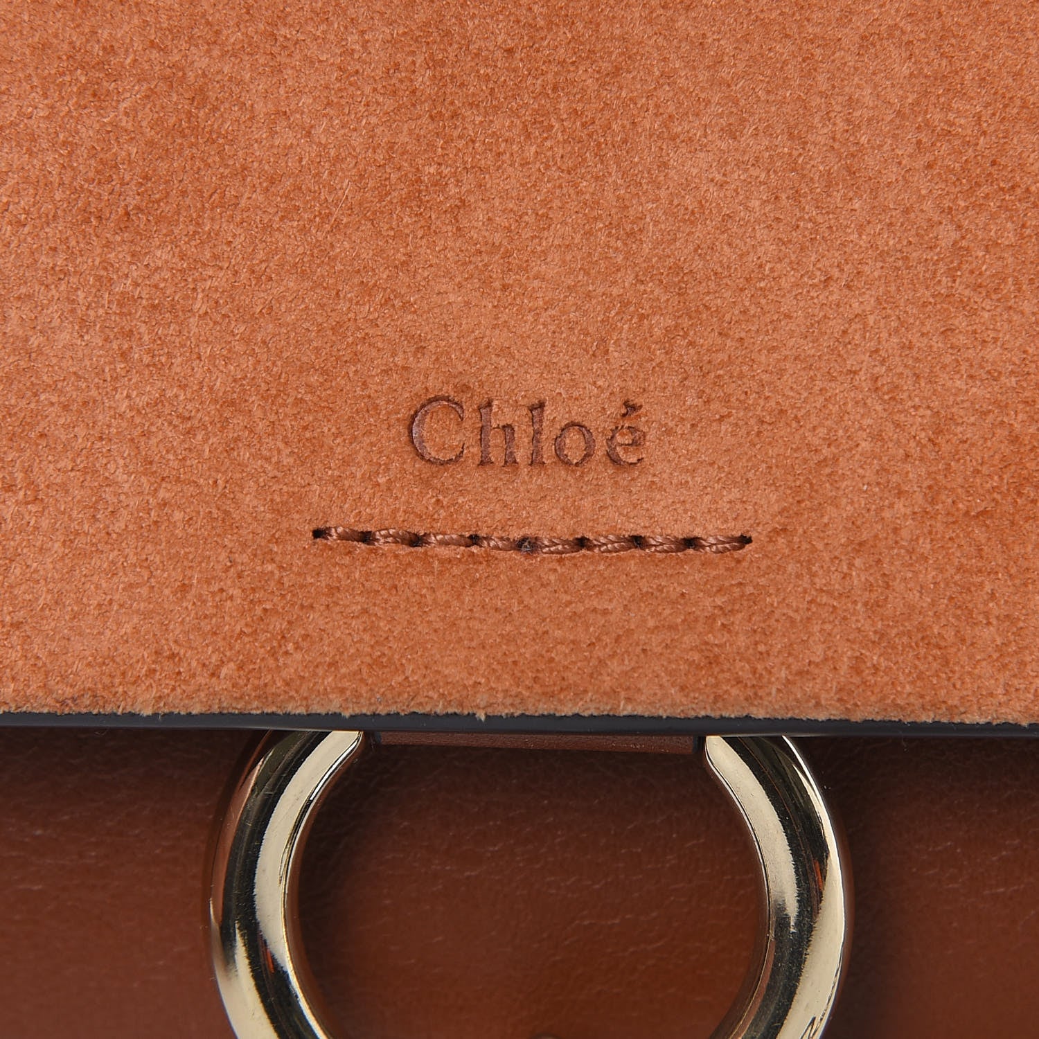 Chloe Suede Calfskin Mini Faye Shoulder Bag Tobacco 5 of 11
