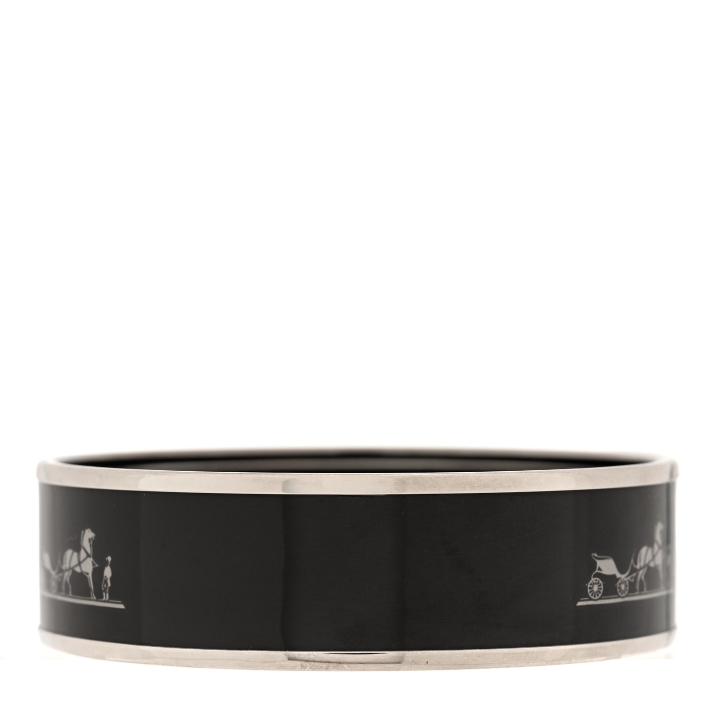 Enamel Printed Caleche Wide Bracelet 65 Black
