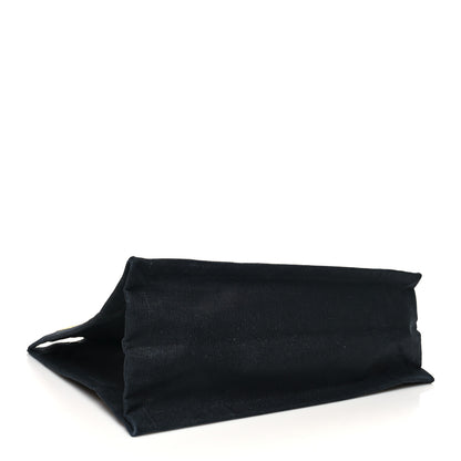 Saint Laurent Raffia Linen Calfskin Rive Gauche Tote Naturale Black 4 of 12