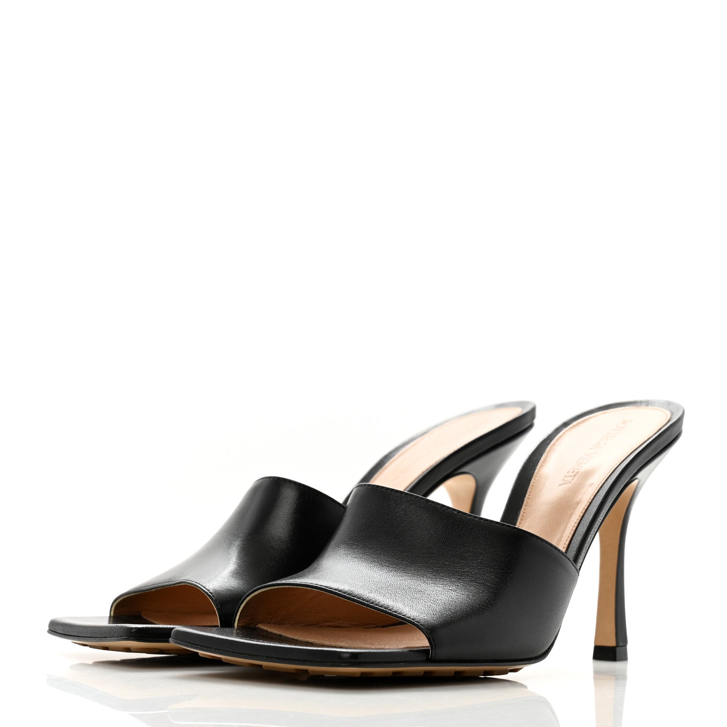 Bottega Veneta Lambskin Stretch Mule Sandals 39.5 Black 4 of 9