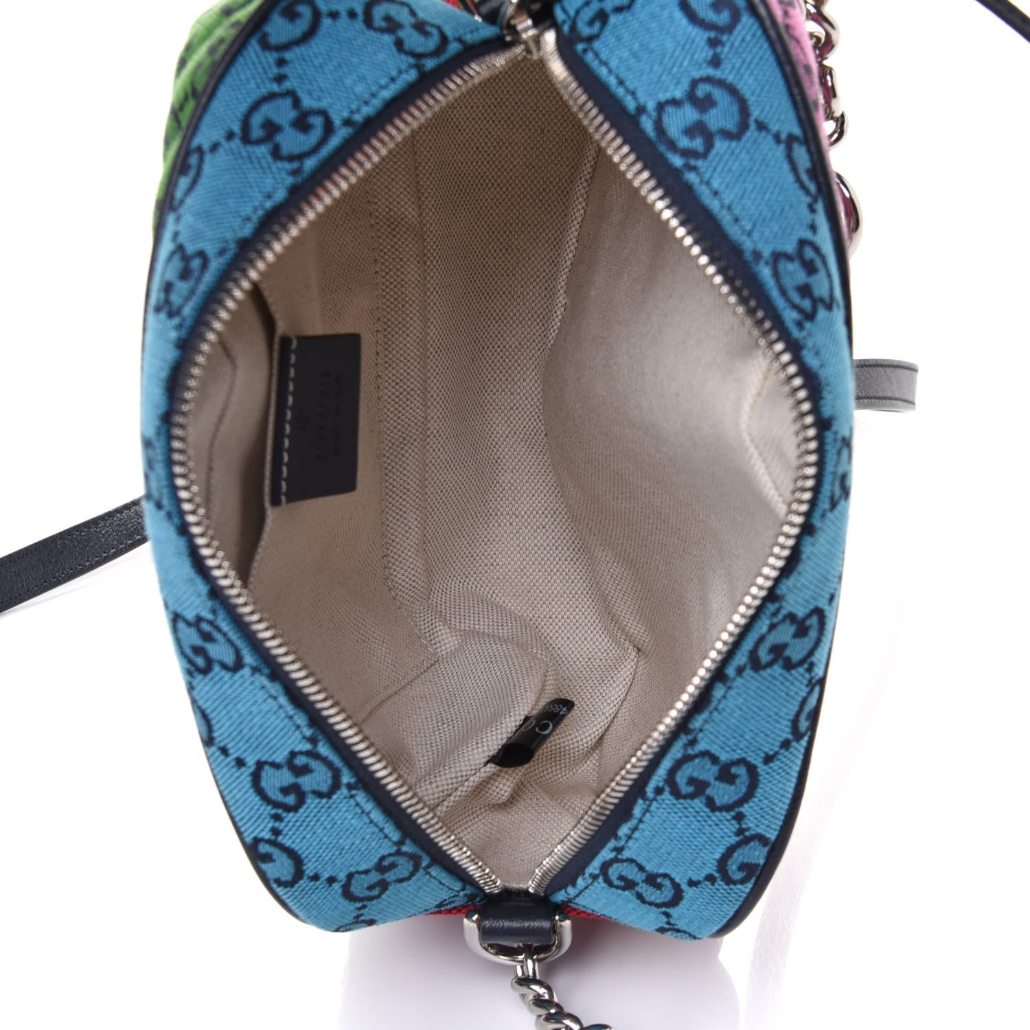 Gucci Monogram Multicolor Matelasse Diagonal Small GG Marmont Chain Shoulder Bag Pink Blue Green Red Light Blue 4 of 4