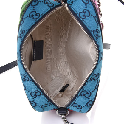Gucci Monogram Multicolor Matelasse Diagonal Small GG Marmont Chain Shoulder Bag Pink Blue Green Red Light Blue 4 of 4