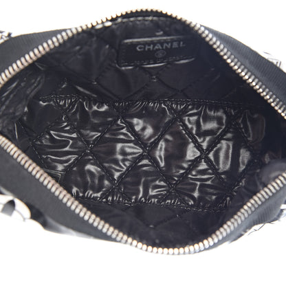 Chanel Coated Canvas Small Airline Cosmetic Pouch Black White 5 of 7