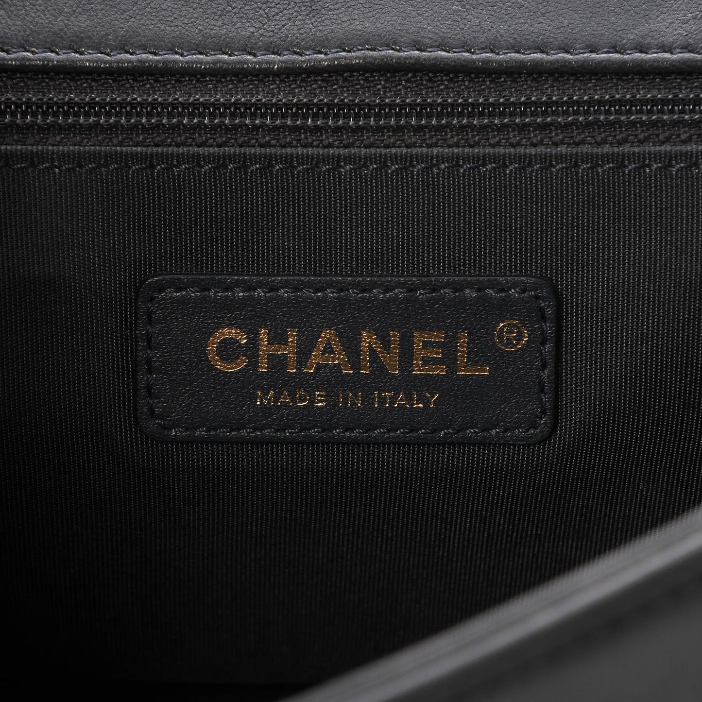 Sheepskin Chevron Stitched Chain Top Handle Flap Blue