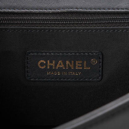 Chanel Sheepskin Chevron Stitched Chain Top Handle Flap Blue 6 of 7