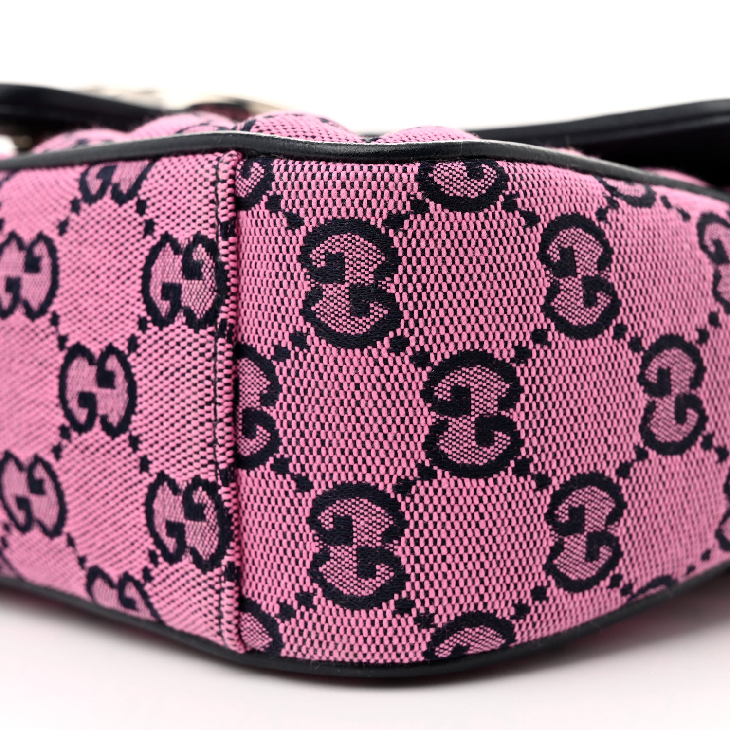 Gucci Monogram Multicolor Matelasse Diagonal Small GG Marmont Shoulder Bag Pink Blue 10 of 11