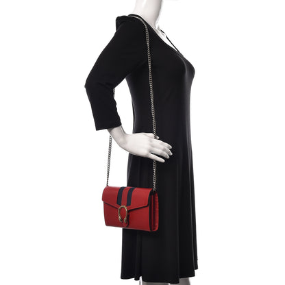 Gucci Calfskin Web Mini Dionysus Chain Wallet Hibiscus Red 2 of 15