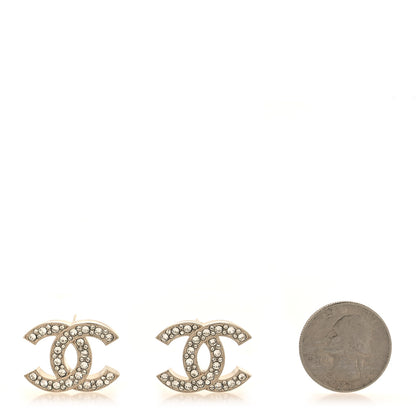 Chanel Crystal Mini CC Earrings Gold 2 of 4