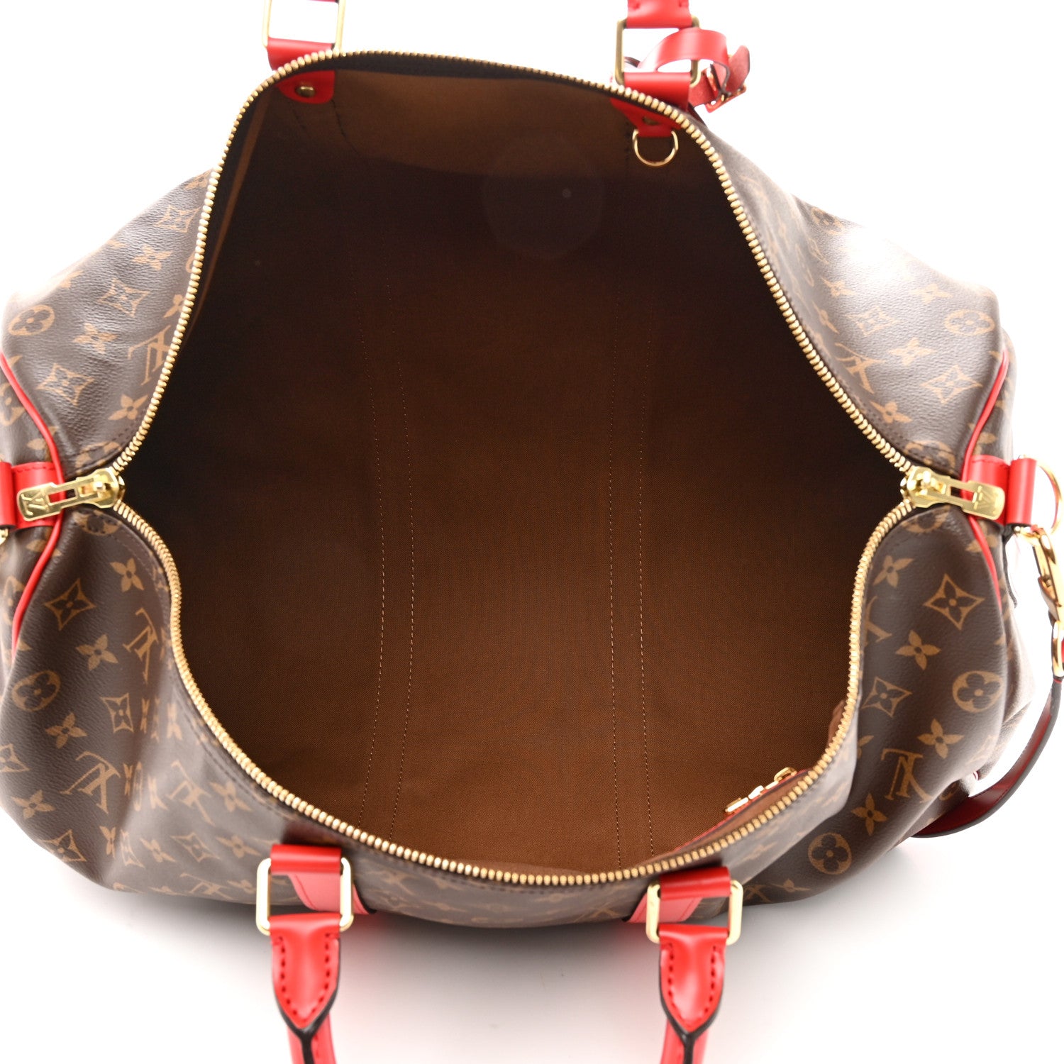 Louis Vuitton Calfskin Monogram Keepall Bandouliere 50 Coquelicot 5 of 10