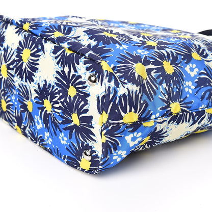 Prada Tessuto Nylon Saffiano Floral Print Tote Bluette Dis Primule 9 of 10
