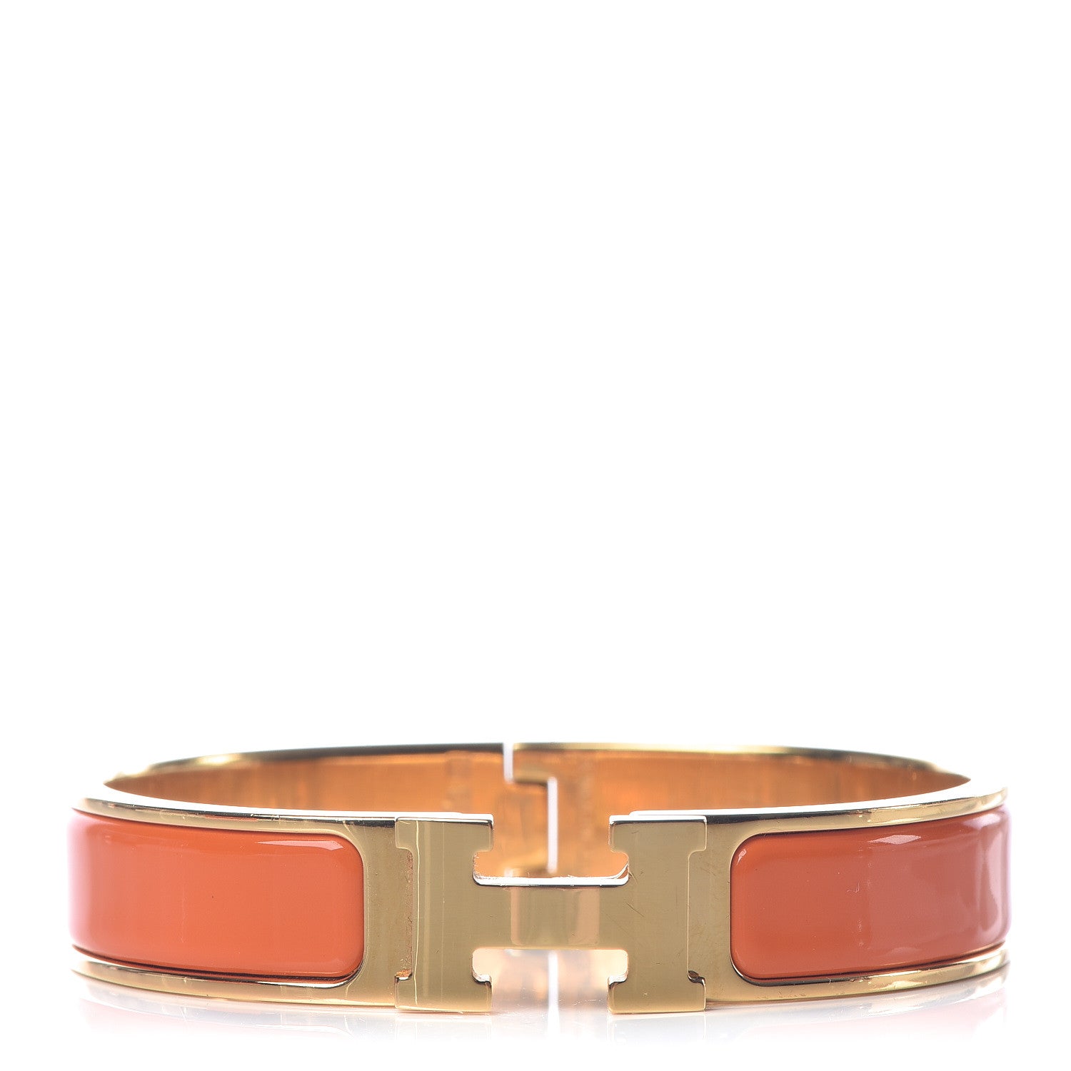 Hermes Enamel Narrow Clic Clac H Bracelet PM Orange 1 of 6
